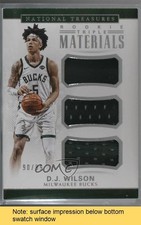 2017 Panini National Treasures Rookie Triple Materials 90/99 DJ Wilson READ 5x8
