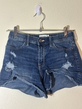 Abercrombie Kids Girls Distressed Denim Shorts - Size 15/16