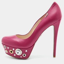 Loriblu Size 39 Pink Leather Eyelet Crystal E...