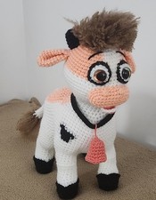 HAND CROCHETED COW CHILD'S STUFFED TOY, FARM ANIMALS