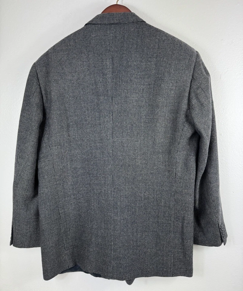 Chaqueta Blazer Emporio Armani Para Hombre 42R Punto Blanco Negro Vintage Lana Italia Foto 2 de 4