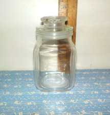 Vintage Glass Jar Kitchen Canister w/ airtight lid Storage 8 oz.