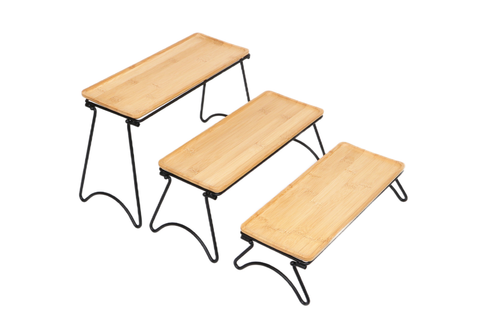 6-tlg. Бамбуковый столик для сервировки стола, 3-этажный этаж для хранения предметов сервировки стола