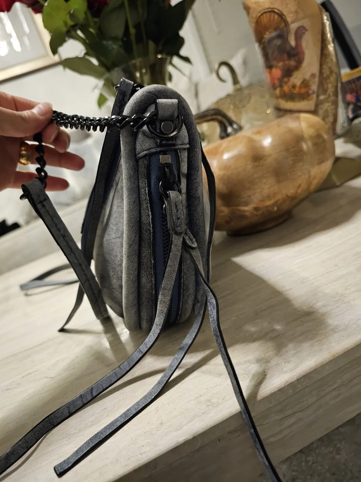 She+Lo 蓝色牛仔斜挎包时尚女式单肩包手提包链条包#D — 第 3/4 张图片