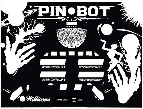 Williams Pinbot PIN * BOT Flipperautomat Translite - Bild 2 von 2