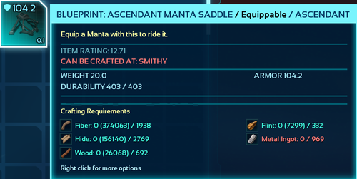 Ark ASA PVE BP Yuty Rex Carch Theri Mantis Saddle Hazard Suit Blueprint Carcharo - Picture 75 of 239