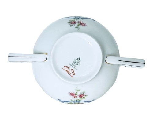 Antica zuppiera Tirschenreuth PT Germania THE ETON 4251 rosa floreale crema NUOVA - Foto 6 di 7