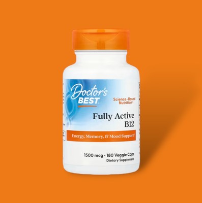 Doctor's Best, Fully Active B12, Vitamin B12, 1.500 mcg, 180 vegetarische Kapsel