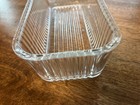VTG 8x4 Clear Ribbed Glass Refrigerator Dish Base  rectangle Perfect — photo 4