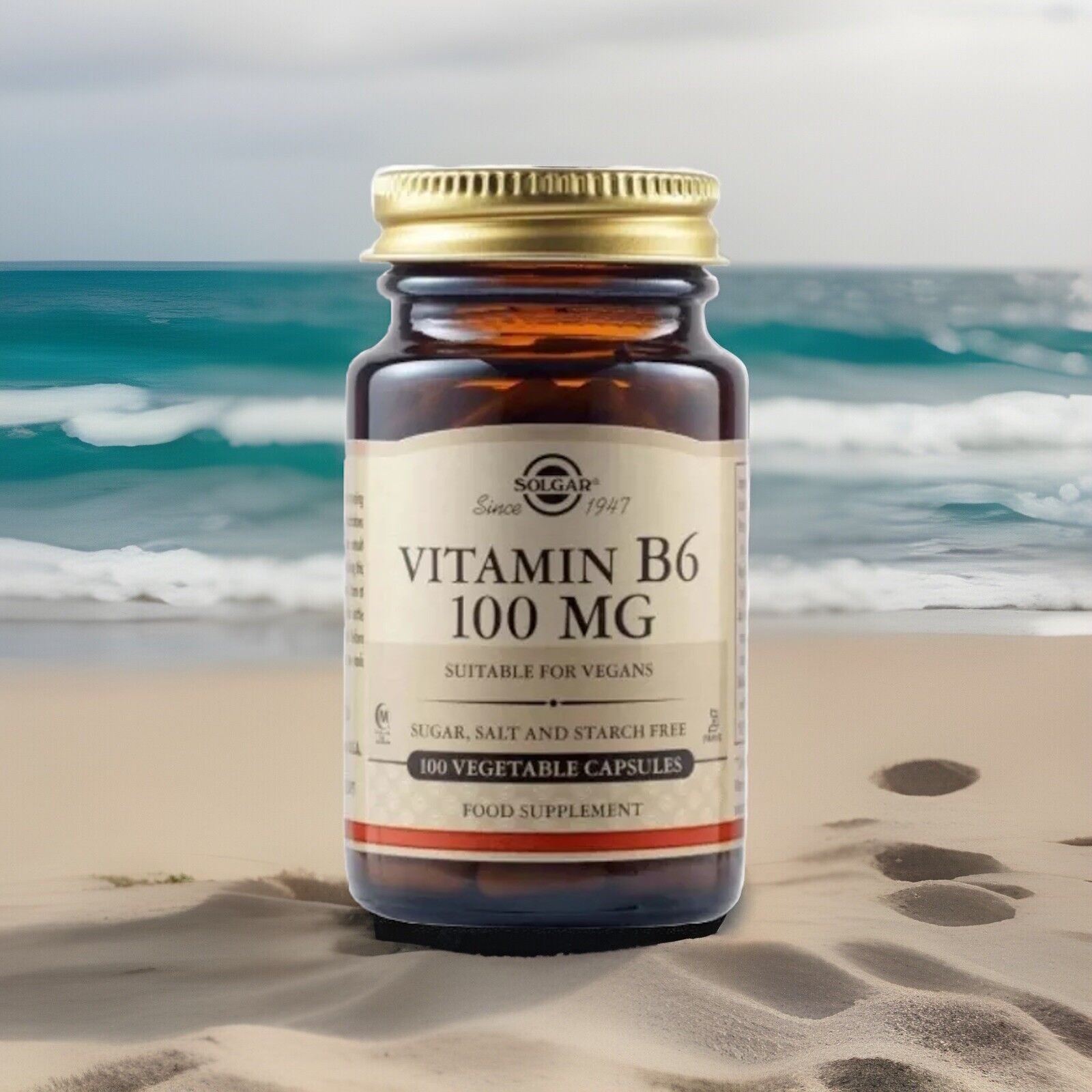 Solgar Vitamina B6 100 mg - 100 Capsule Vegetali | Supporto Energia e Ormoni