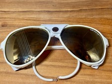 Vintage Bolle irex 100 white leather sunglasses vintage France, Glacier ski
