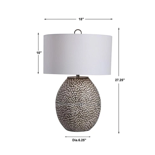 Uttermost Cyprien Transitional Iron Ceramic and Fabric Table Lamp in Gray - Picture 9 of 9