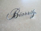 Original Cadillac Biarritz metal car badge / emblem --