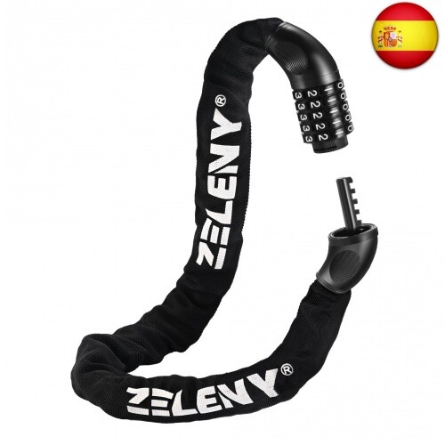 ZELENY Candado Bicicleta Antirrobo Combinación de 5 Dígitos, 7mm Cadena B