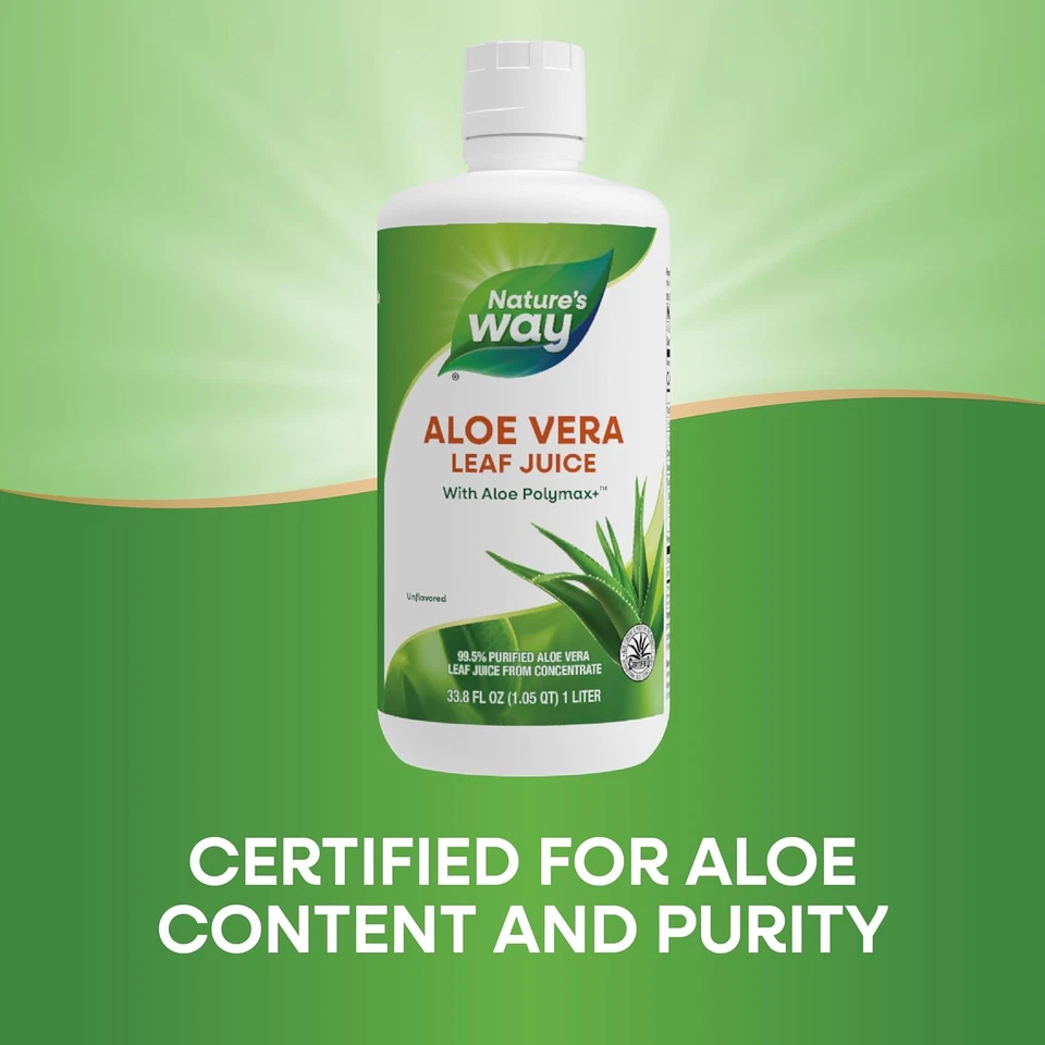 Aloe Vera Leaf Juice with Aloe Polymax+, 99.5% Purified Aloe Vera Leaf Juice fro - Изображение 3 из 4
