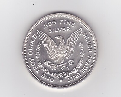 1989 MORGAN DOLLAR DESIGN SILVER TRADE UNIT 1 Troy oz., .999 FINE