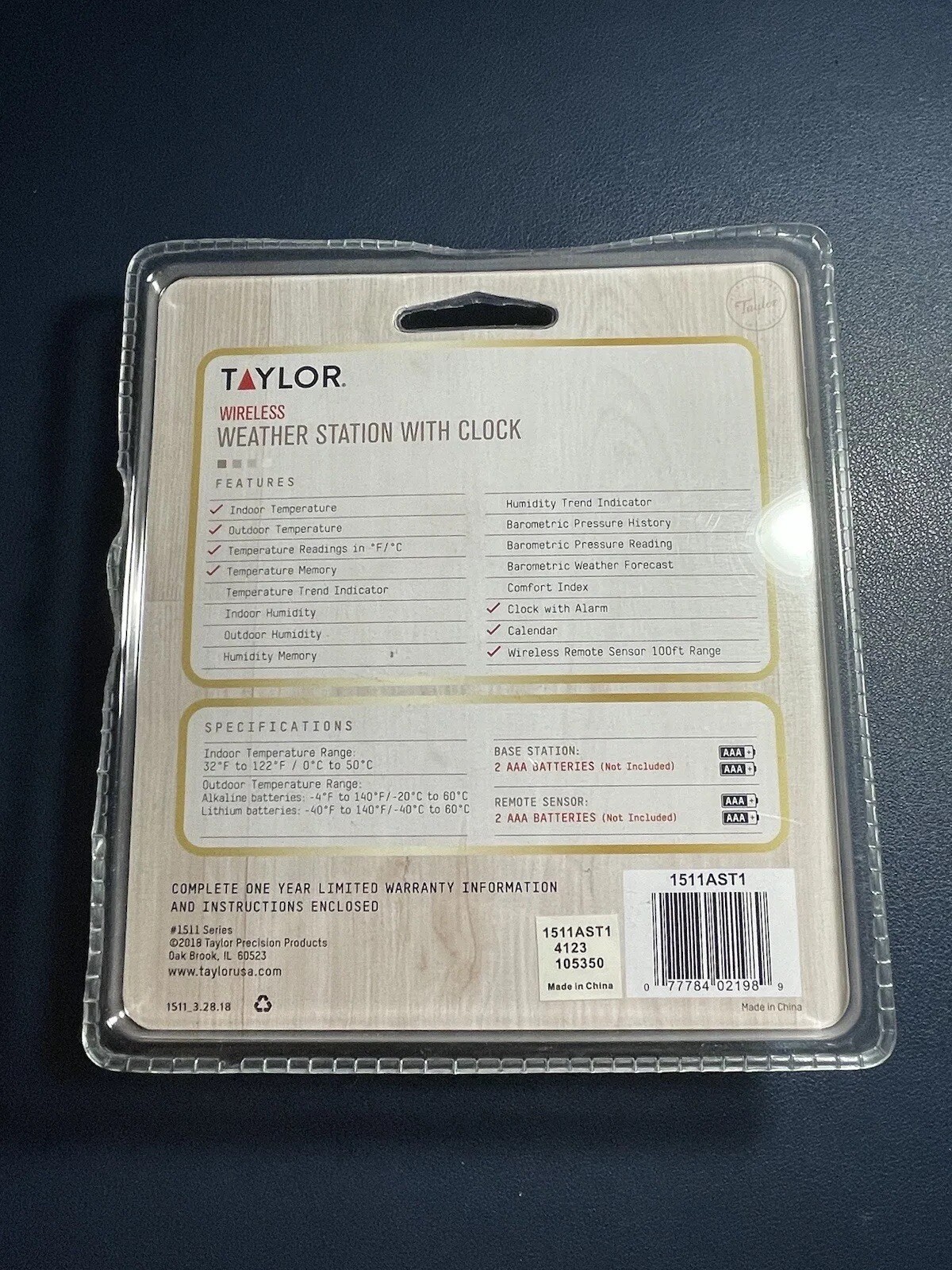 Taylor Wireless Weather Station  1511AST1