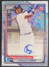 2024 BOWMAN CHROME FERNANDO CRUZ 1ST BOWMAN MINI DIAMOND REFRACTOR AUTO #064/100