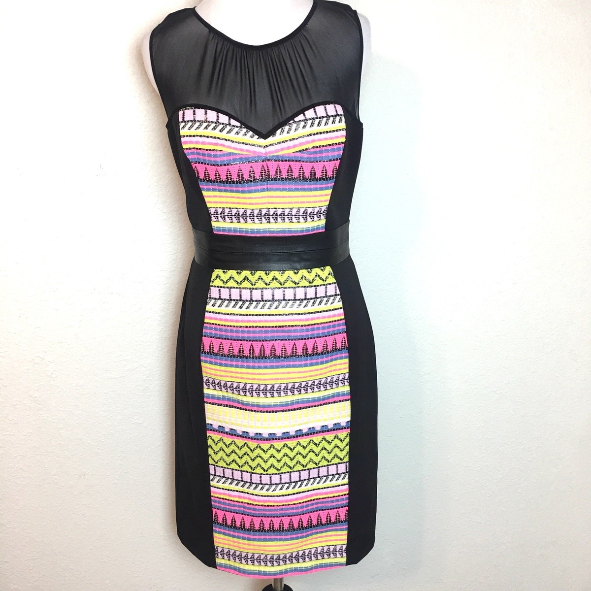 Milly Womens Dress Fitted Mesh Leather Multicolor Size 6 | eBay