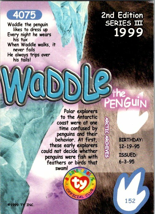 1999 Ty Beanie Babies 2nd Edition Series III - Pick Choose Your Cards - Picture 49 of 51