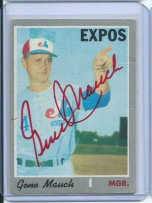 1966 Topps Gene Mauch #442 Autograph in person