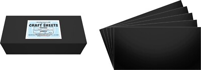Black Flex Plasticard Polystyrene Craft Sheets - 6''x12'' - .040'' thick - 100 Pack