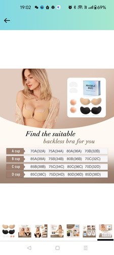 Klebe-BH rückenfrei selbstklebend trägerlos unsichtbar Push Up Stick-on-BHs für Frauen - Bild 7 von 8