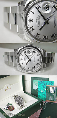 Rolex Datejust 116200 Steel Domed Bezel Oyster Silver Roman Dial