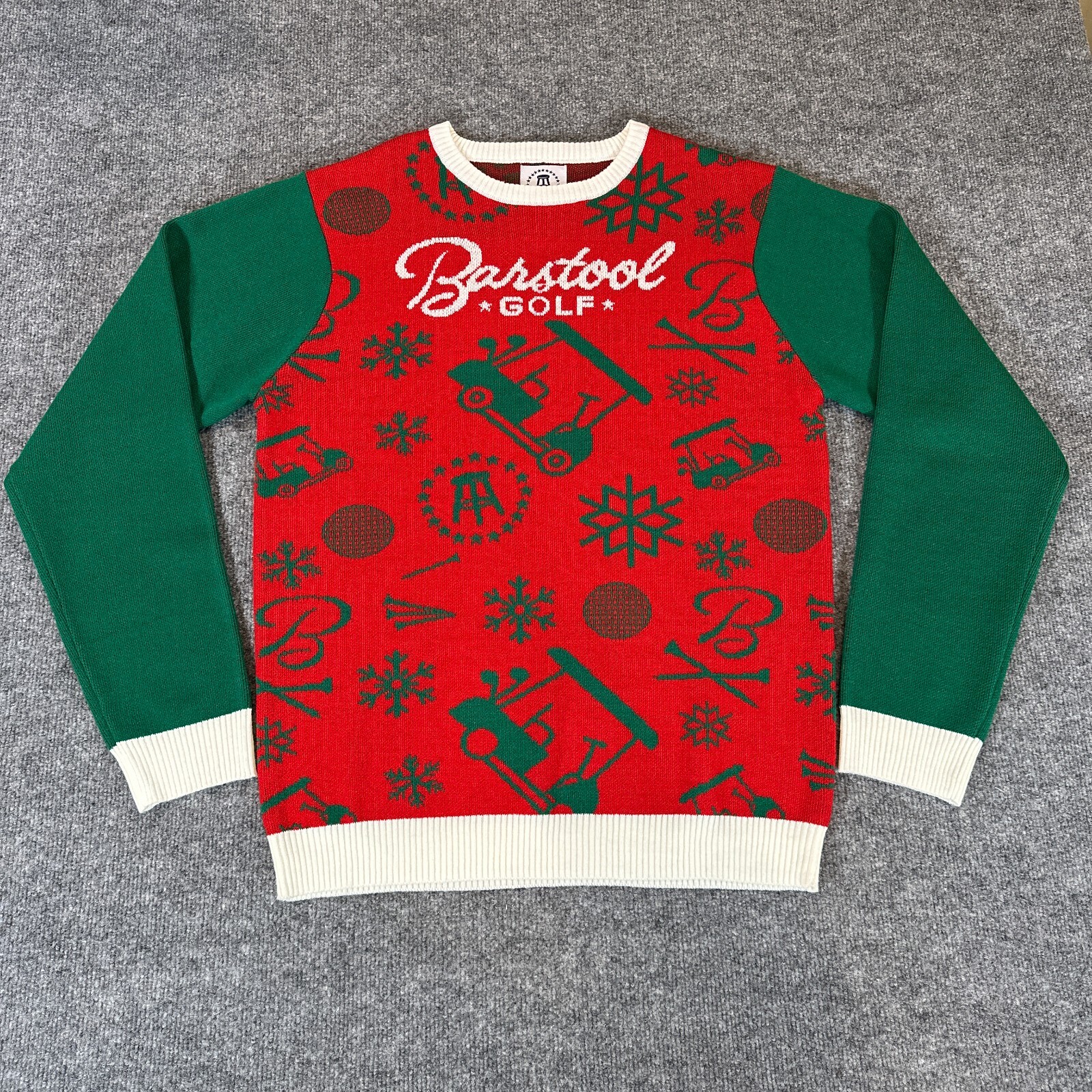 Barstool Golf Sweater Adult Medium Red Green Holiday Sweater M eBay