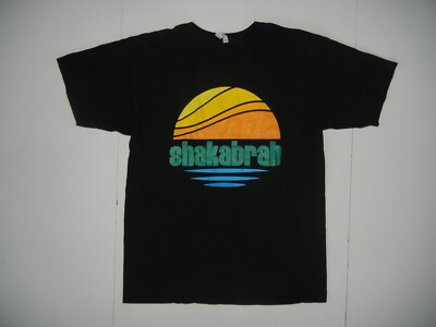 SHAKA-BRAH Black Cotton SURF T-SHIRT Hawaii Beach Summer Ocean Sunset Men's L