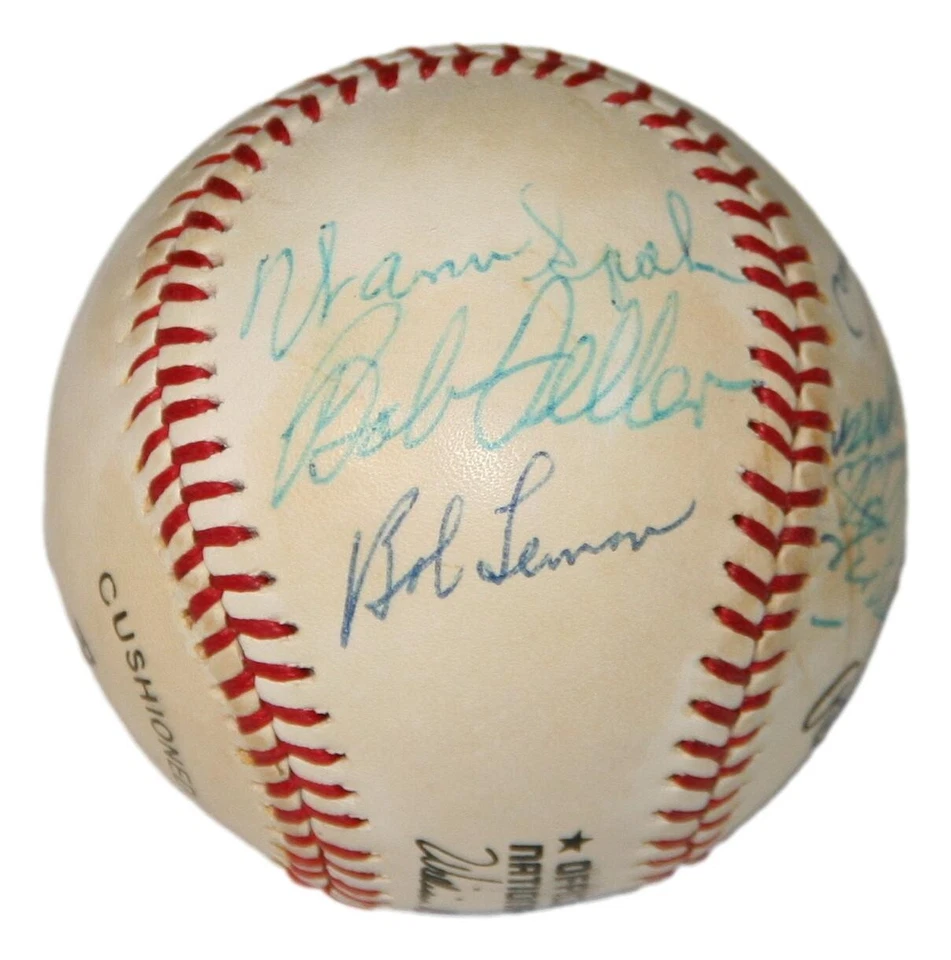Baseball Greats Autographed ONL Baseball 10x HOFers Boudreau Spahn Feller Mize - Image 4 of 4