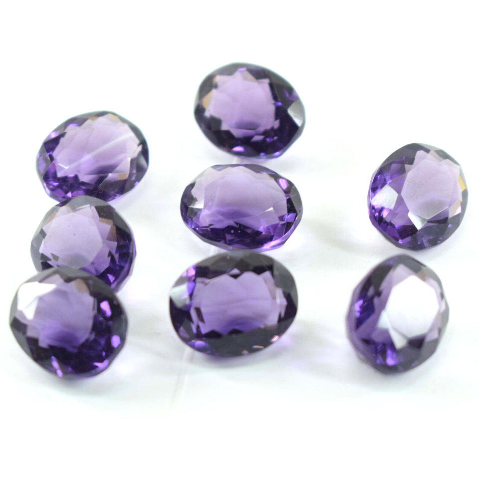 Genuine Purple Amethyst Oval Cut 92.30 Carat Loose Gemstone Lot 8