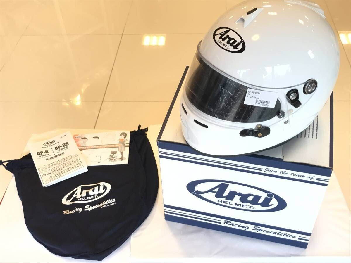 Arai Full Face Helmet GP-6S 8859 M Size: 57-58cm Motor Car Racing White  Japan