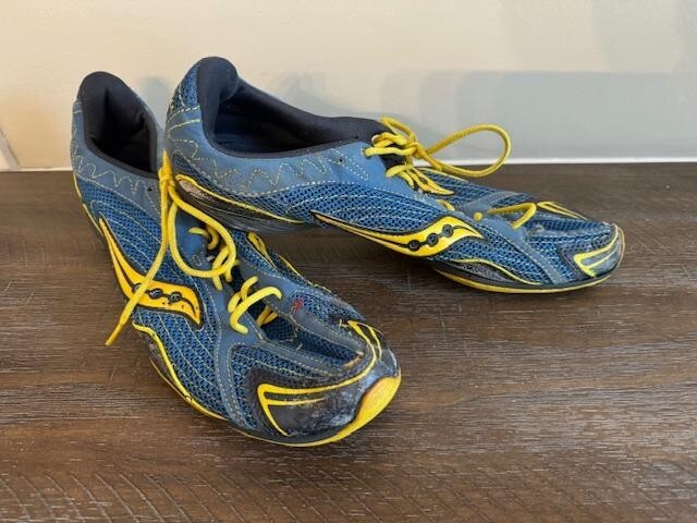 SAUCONY Shay XC Cross Country Blue Spikes Cleats Size 11 Mens