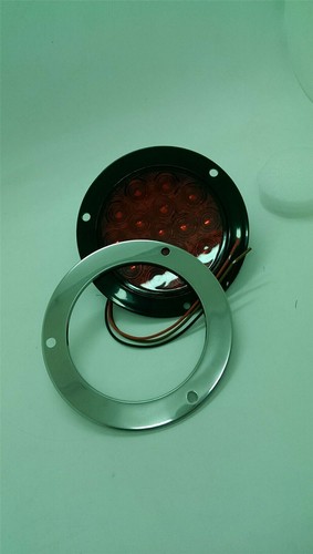 12-24V LED Yellow Round Reverse Brake Turn Signal Truck Trailer Rear Tail Light - Picture 3 of 10