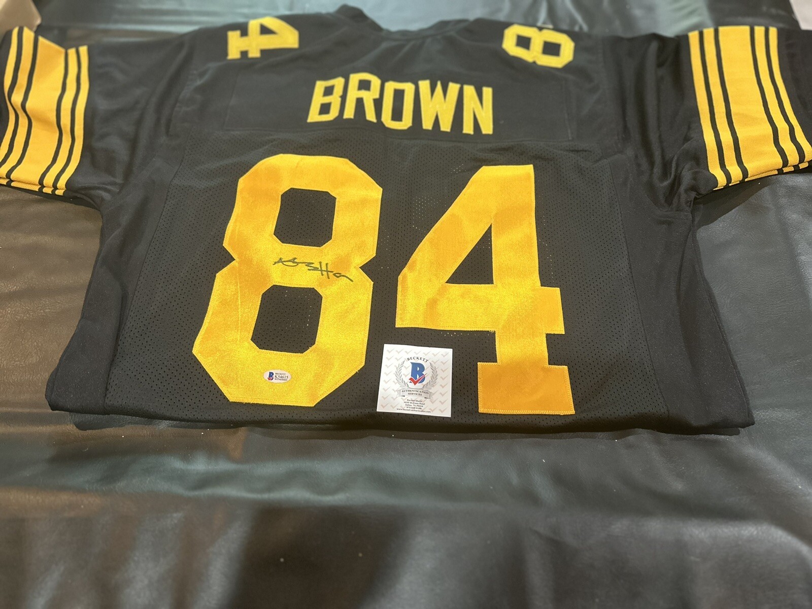 Antonio Brown Autographed Signed Pittsburgh Steelers Custom Black Jesey with Beckett COA. 