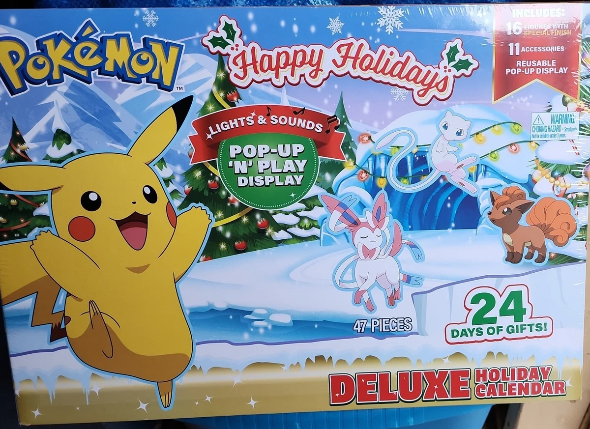 🔥Pokemon Deluxe Holiday Advent Calendar Lights & Sound Display 47 pcs New  | eBay