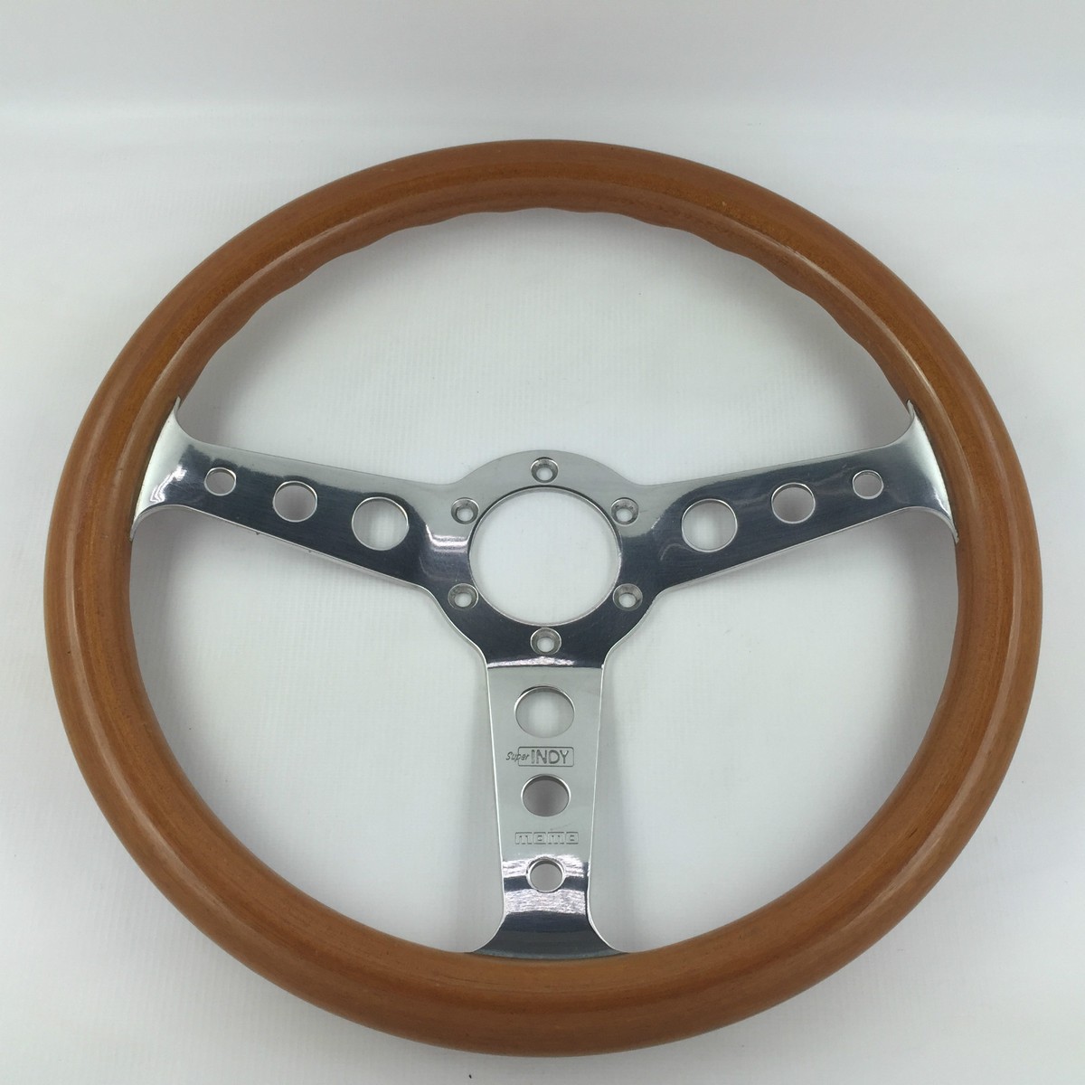 MOMO Super Indy ∅340 MOMO Super Indy wood rim car steering wheel. 350mm. Genuine. Rare