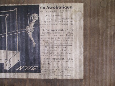 ART POPULAIRE ANCIEN JOUET MECANIQUE en tôle LITHOGRAPHIEE COMBAT DE BOXE EUR 40,00 - FR