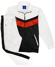 Men's Flex 2-Piece Full Tracksuit Jogging GYM Track Jacket Track Pants Suit