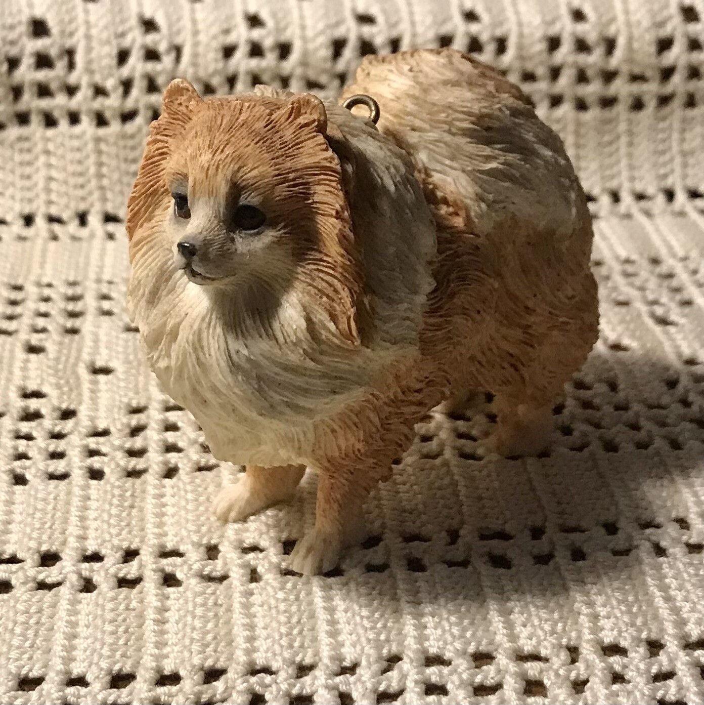 Pomeranian Hand Painted Resin Figurine Ornament Collectible Cute Dog