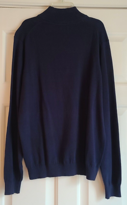 IZOD Quarter Zip Knit Sweater Long Sleeve NWT Mens Medium Navy