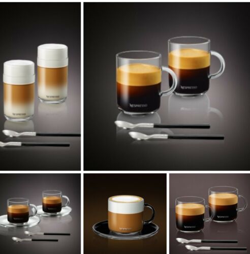 Document Siësta Bereiken 2 x GENUINE BRAND NEW BOXED Nespresso VERTUO RANGE Cups & Saucers plus  Spoons | eBay
