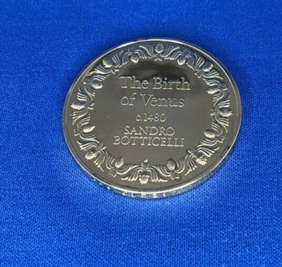 Franklin Mint フランスの 銀貨 Venus Botticelli 1973 24K on