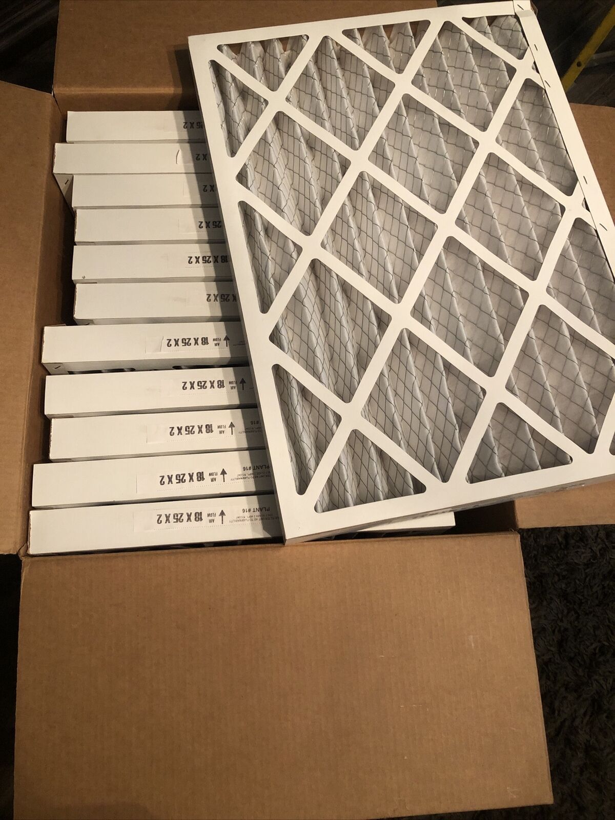 18x25x2 - (Qty:12) - Pleated  Air Furnace Filter Made in USA FRE