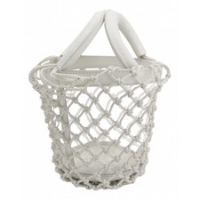 Staud Moreau Macrame Caged Netted With Pvc Clear Bucket Bag Nwt - White