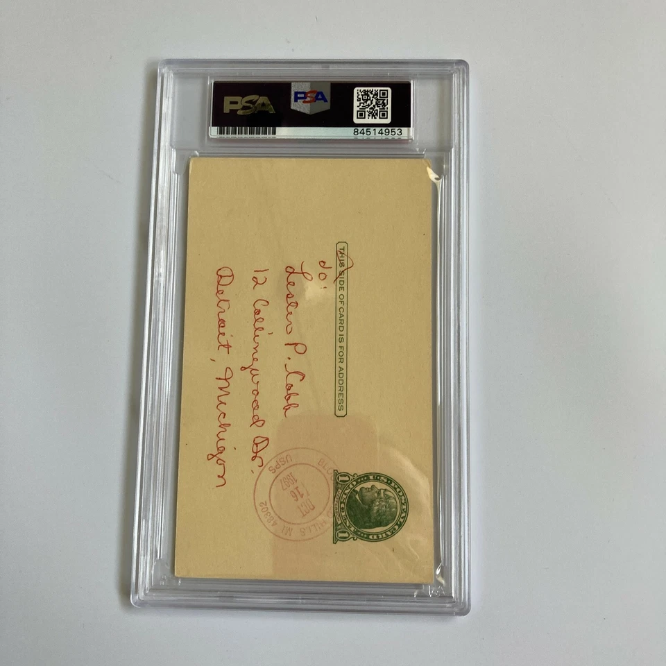 Detroit Tigers HOF Signed Postcard Sparky Anderson Ernie Harwell Al Kaline PSA - Image 4 of 4