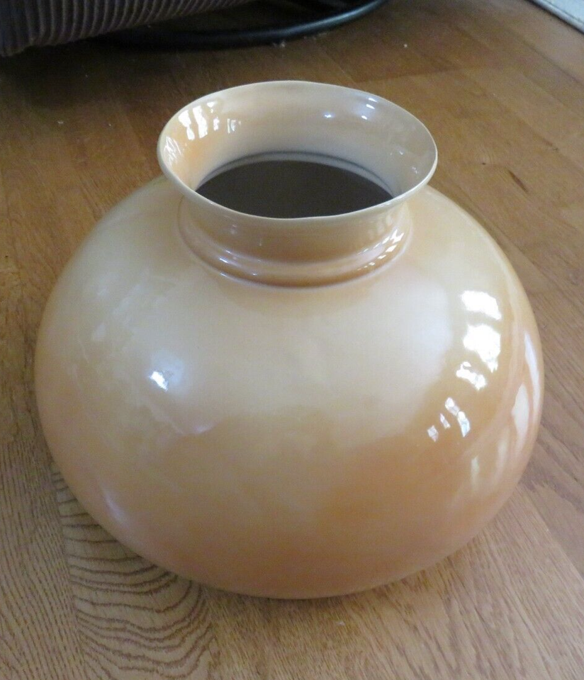 Vintage GWTW 10" Fitter Orange Hurricane Oil / Electric Glass Dome Lamp