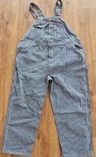 Vtg Key Imperial Work Farm Trucker Bib Overalls Mens 46x29 Railroad Stripe