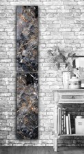 Tall Narrow Long Thin Canvas Print Leaves Grey Brown Abstract Various Wall Art